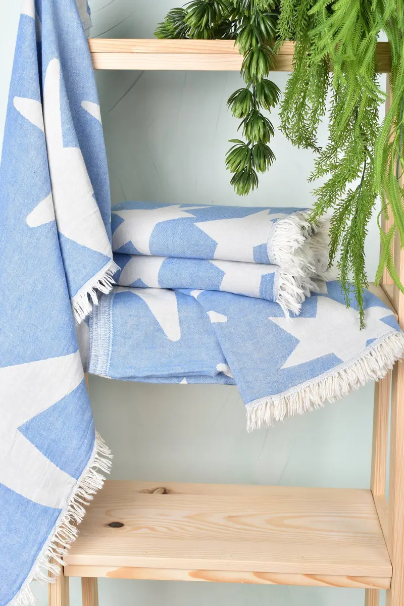 Turkish beach towel, Embroidered Towel, Turkish Bath Towel Set, Monogrammed Beach Towel, Home Decor Towel, 68x36 Cotton Star Design Towel, Gym Towel - 7