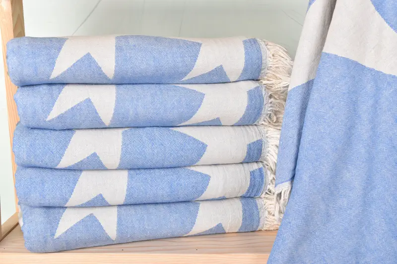 Turkish beach towel, Embroidered Towel, Turkish Bath Towel Set, Monogrammed Beach Towel, Home Decor Towel, 68x36 Cotton Star Design Towel, Gym Towel - 2