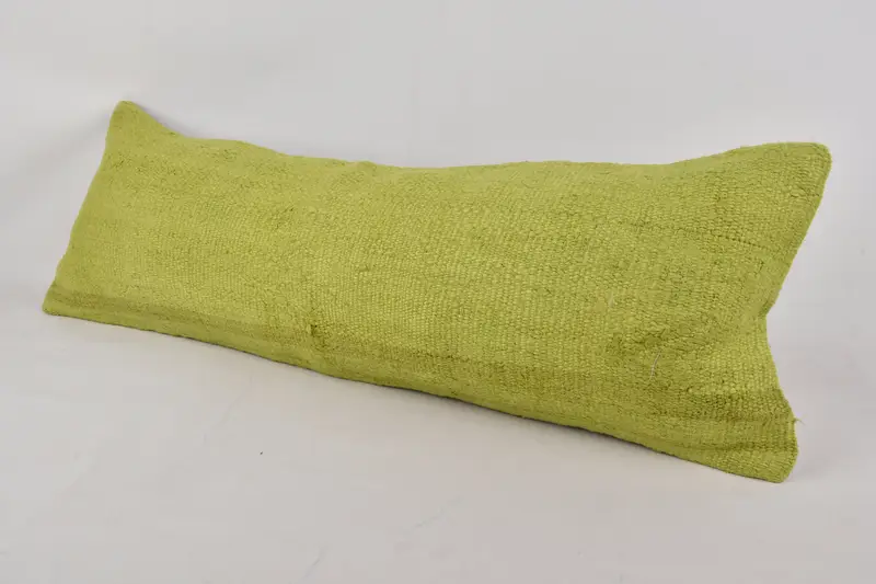 Lounge Throw Pillow Sham, Vintage Kilim Throw Pillow, Oriental Pillow, Gift Pillow, Pillow Sham, Throw Kilim Pillow, 12x36 Green Pillow Sham - 3