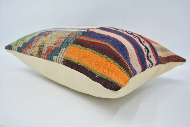 Pillow Sham, Boho Pillow Sham Cover, Turkish Rugs Pillow Case, Kilim Pillow Cover, Gift Pillow, 16x24 Brown Cushion Cover, Colorful Pillow Sham - 6