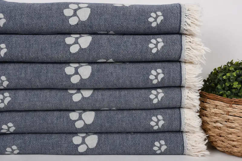 Bridesmaid Gift, Girls Weekend Favors, 70x36 Cotton Paw Design Towel, Turkish bath towel, Beach towel, Wedding Gift For Bride, Custom Name Towel - 3