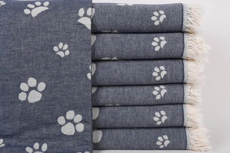 Bridesmaid Gift, Girls Weekend Favors, 70x36 Cotton Paw Design Towel, Turkish bath towel, Beach towel, Wedding Gift For Bride, Custom Name Towel - 1