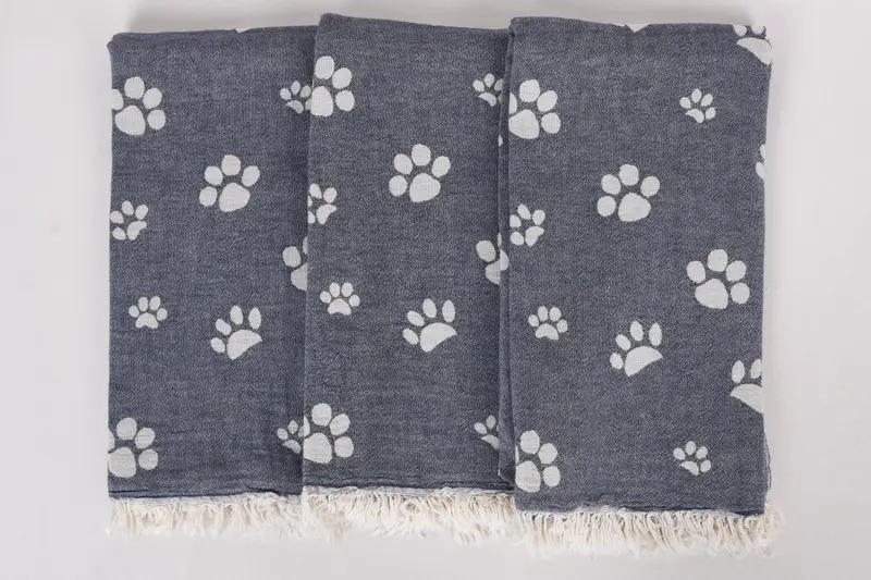 Bridesmaid Gift, Girls Weekend Favors, 70x36 Cotton Paw Design Towel, Turkish bath towel, Beach towel, Wedding Gift For Bride, Custom Name Towel - 8