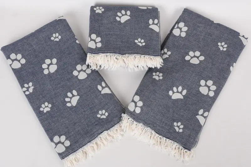 Bridesmaid Gift, Girls Weekend Favors, 70x36 Cotton Paw Design Towel, Turkish bath towel, Beach towel, Wedding Gift For Bride, Custom Name Towel - 7