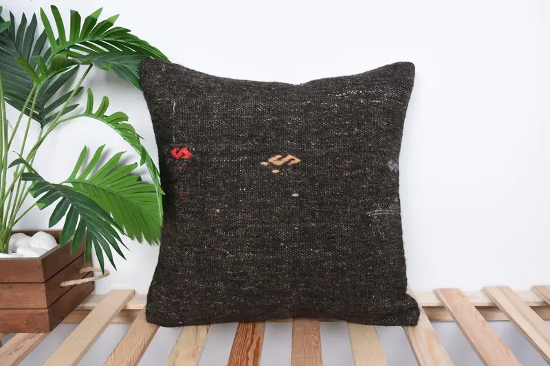Interior Designer Pillow, 18x18 Brown Pillow Case, Cushion Case, Pet Pillow, Boho Pillow, Throw Kilim Pillow, Morroccon Kilim Cushion Cushion - 1