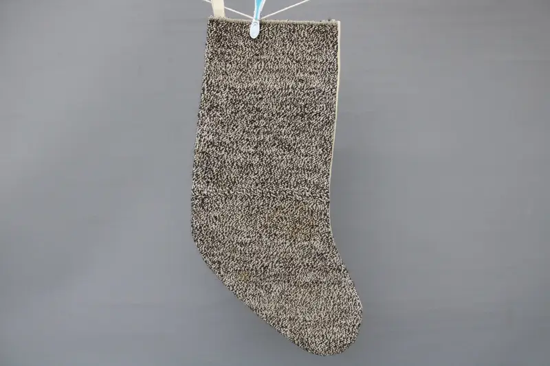 Brown Christmas Stocking with Ornaments, 9-Inch Wide Holiday Stocking