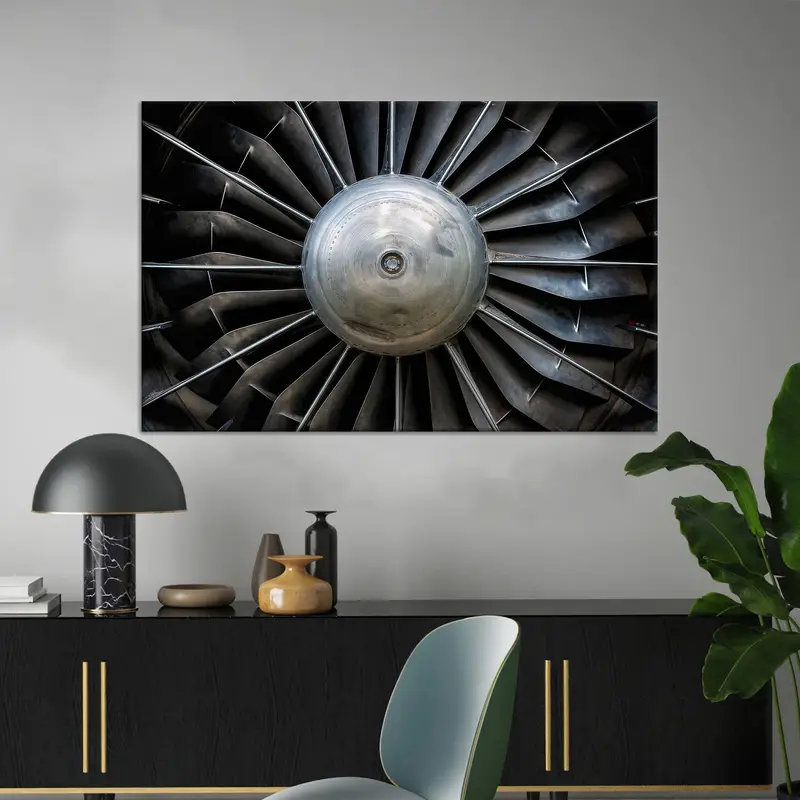 Elegante Turbinenflugzeug-Leinwand: Man Cave Aircraft Kunstdruck
