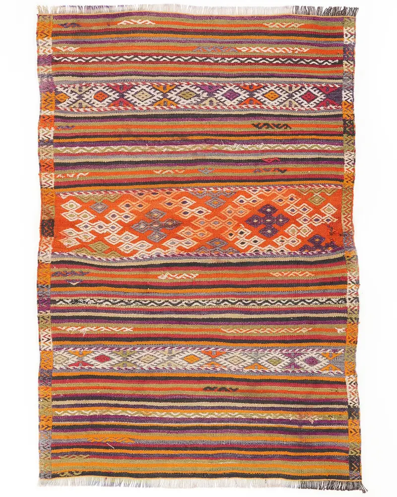 Turuncu Halı, 3,2x4,6 ft - Canlı ve Dayanıklı