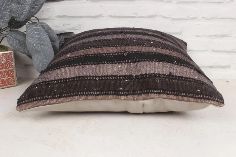Boho Pillow, Kilim Rug Cushion, Pillow for Couch, 16x16 Gray Cushion Case, Tapestry Pillow Case, Colorful Pillow, Turkish Kilim Pillow, Cushion Case - 5