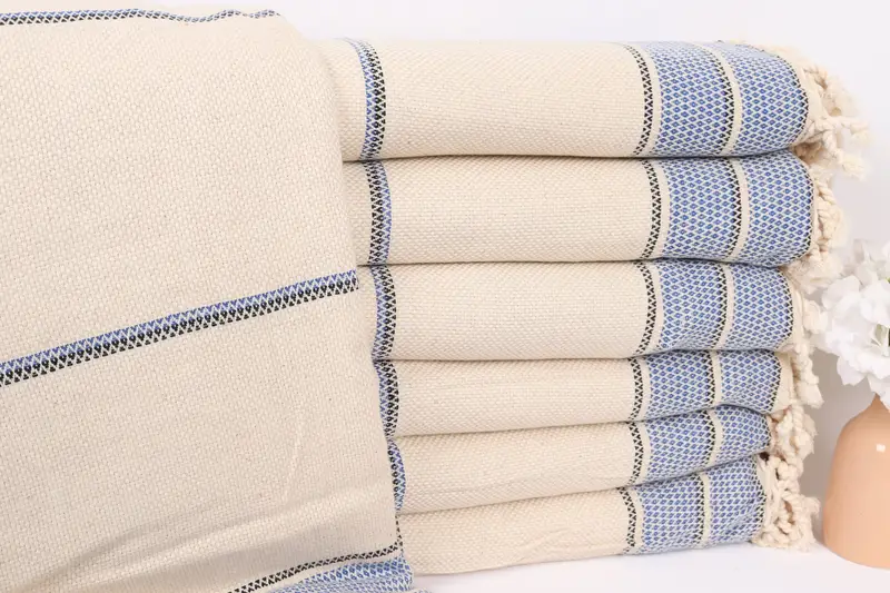 Bridesmaid Gifts, Quenn Bedspread, Monogram Blanket, Bridal Shower Gift, Customized Turkish Blanket, 104x96 Cotton Striped Towel, Turkish Bedcover - 1