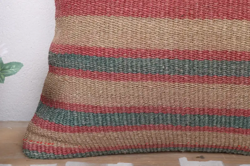 Handmade Kilim Cushion, Turkish Kilim Pillow, Pillow Case, Turkish Corner Cushion, Sofa Cushion, Pillow for Sofa, 20x20 Green Cushion - 3