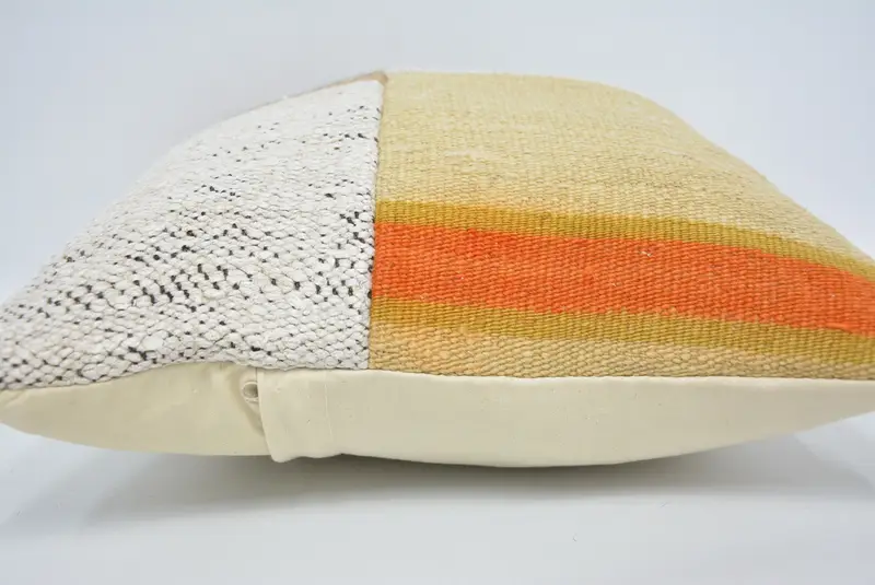 Boho Pillow Sham Cover, Throw Kilim Pillow, Boho Pillow, 16x16 White Cushion Case, Hippie Throw Cushion, Sofa Cushion, Pillow Cover - 5