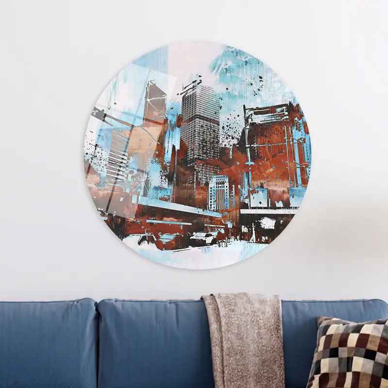 エレガントなスカイライン キャンバス: 抽象的な都市景観プリント アート