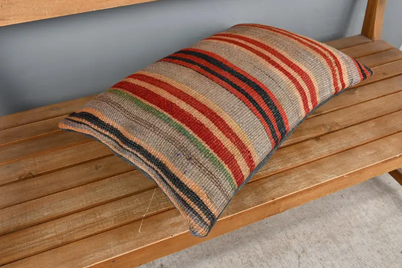 Personalized Gift Pillow Pillow, Vintage Kilim Throw Pillow, Pillow Cover, Turkish Pillow, 16x24 Red Pillow Cover, Interior Designer Pillow - 2