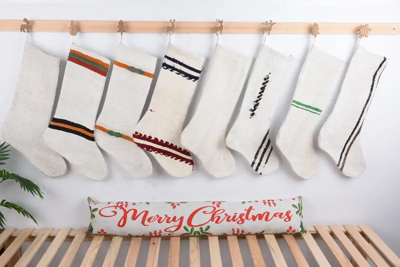 Medias navideñas de 8 pulgadas, medias festivas para decoración de chimenea