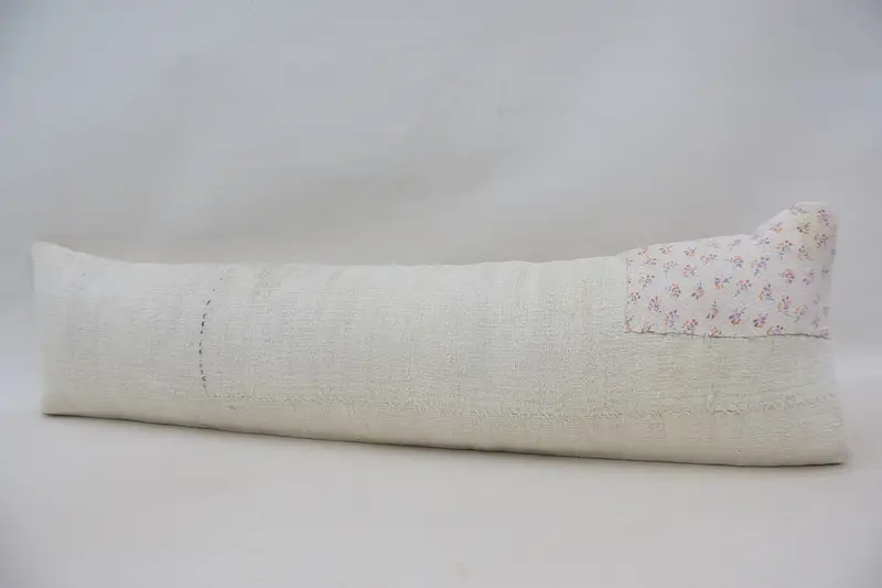 Pillow Sham, Traditional Cushion Case, Nomadic Cushion Cover, Boho Pillow, Home Decor Pillow, Throw Kilim Pillow, 12x48 White Pillow Sham - 5
