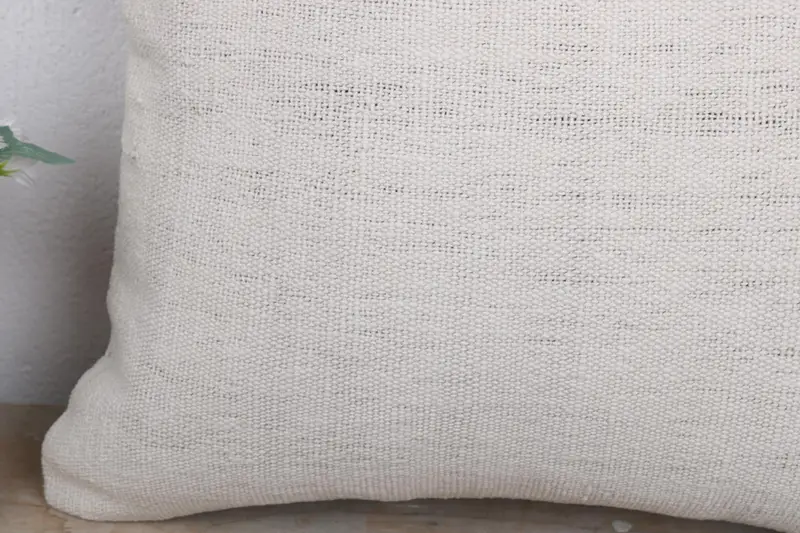 Knitted Cushion Cover, Boho Pillow, Pillow for Couch, Vintage Kilim Throw Pillow, Neutral Throw Pillow Cover, Pillow Sham, 18x18 Beige Cushion Case - 3