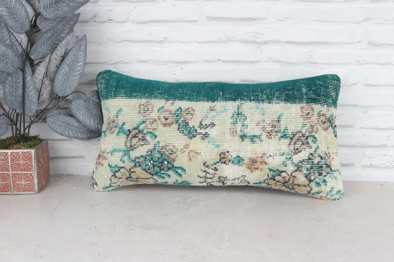 Outdoor Bolster Pillow Sham, 12x24 Green Cushion, Pillow for Sofa, Gift Pillow, Cushion Case, Outdoor Pillow Sham, Interior Designer Pillow - 1