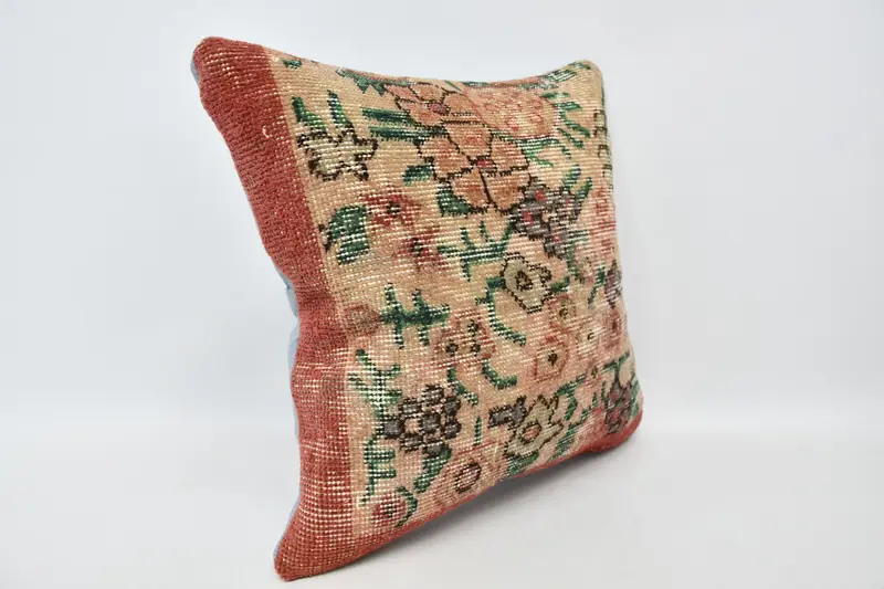 Ethnic Throw Cushion, 20x20 Beige Cushion, Vintage Pillow, Boho Pillow, Ottoman Cushion Case, Pillow Sham, Vintage Kilim Throw Pillow - 3