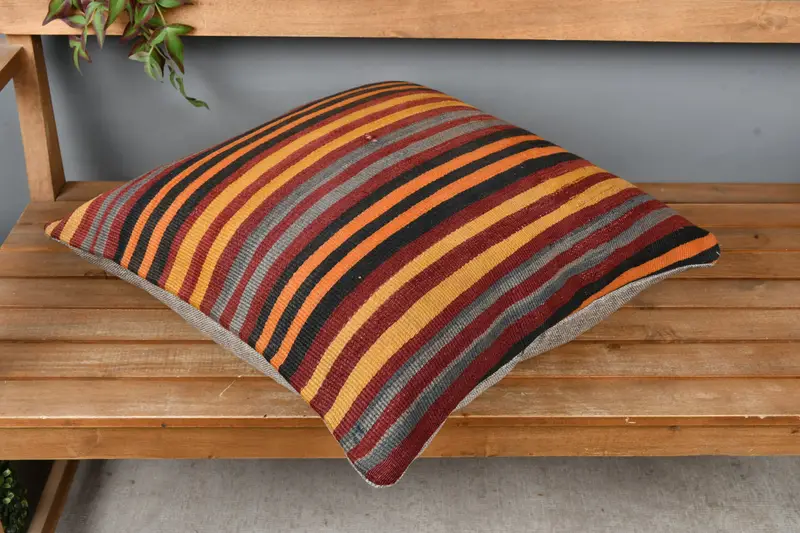 Art Deco Pillow Sham, Interior Designer Pillow, Pillow Cover, 22x22 Yellow Cushion, Pillow for Sofa, Boho Pillow, Shabby Chic Pillow Sham - 2