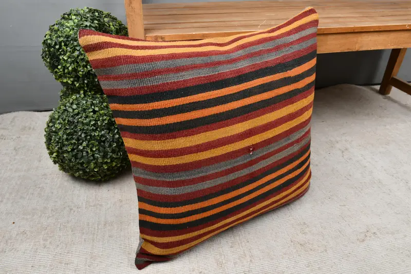 Art Deco Pillow Sham, Interior Designer Pillow, Pillow Cover, 22x22 Yellow Cushion, Pillow for Sofa, Boho Pillow, Shabby Chic Pillow Sham - 7