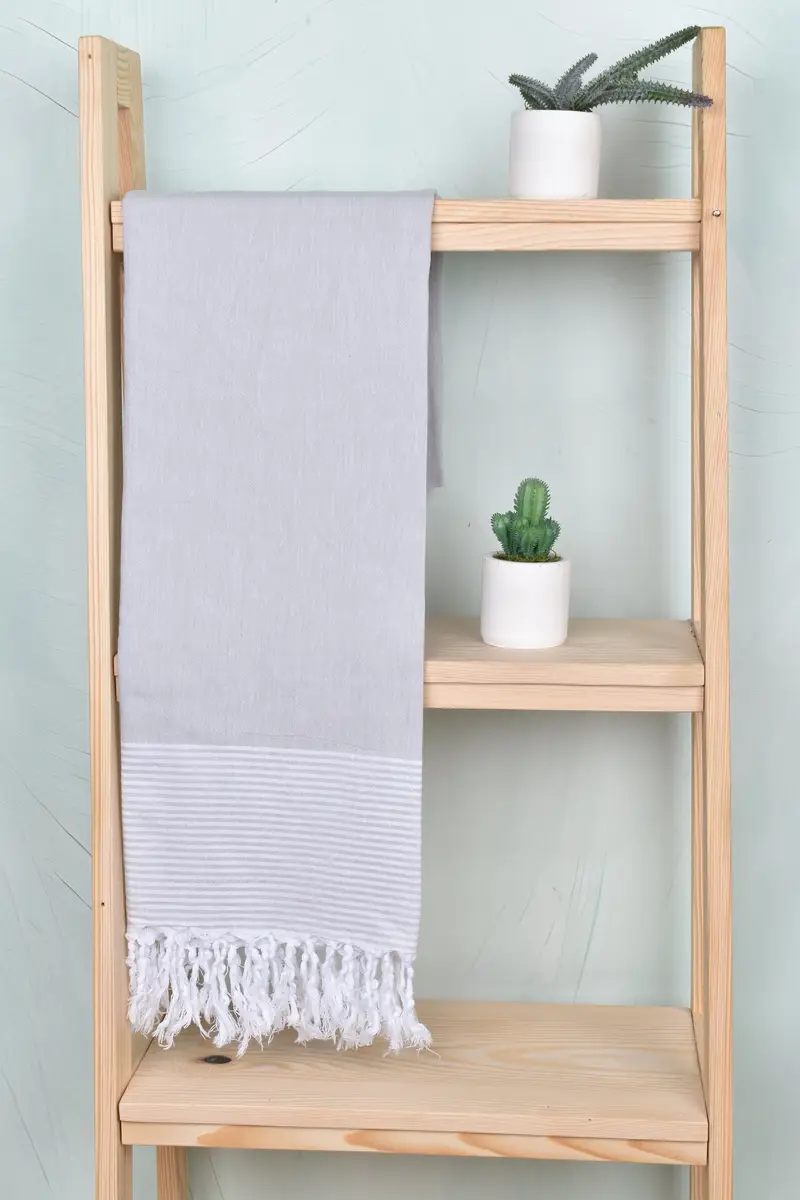 Quick-dry peshtemal, Housewarming Gift, Thin towel, Best Friend Gift Ideas, Travel Towel, Large Turkish Towel, 80x36 Cotton Striped Towel - 8