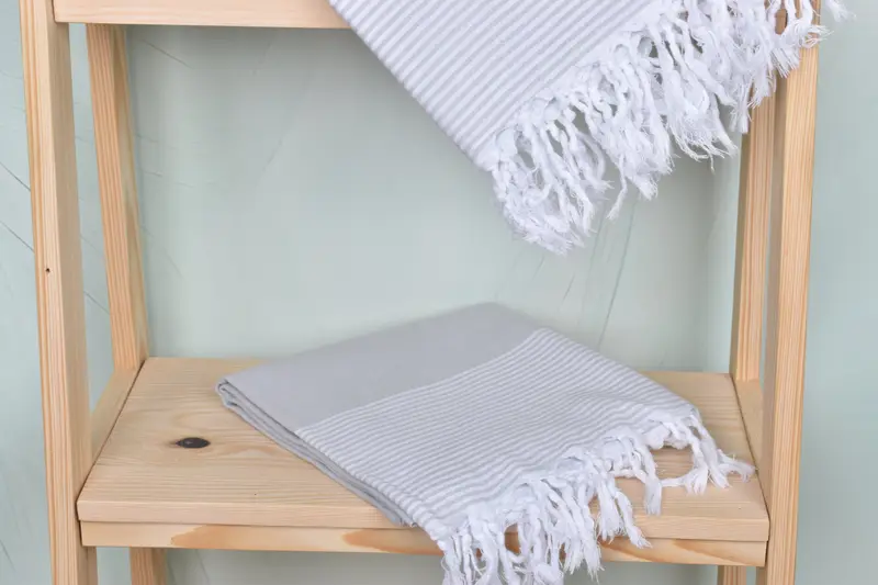 Quick-dry peshtemal, Housewarming Gift, Thin towel, Best Friend Gift Ideas, Travel Towel, Large Turkish Towel, 80x36 Cotton Striped Towel - 5
