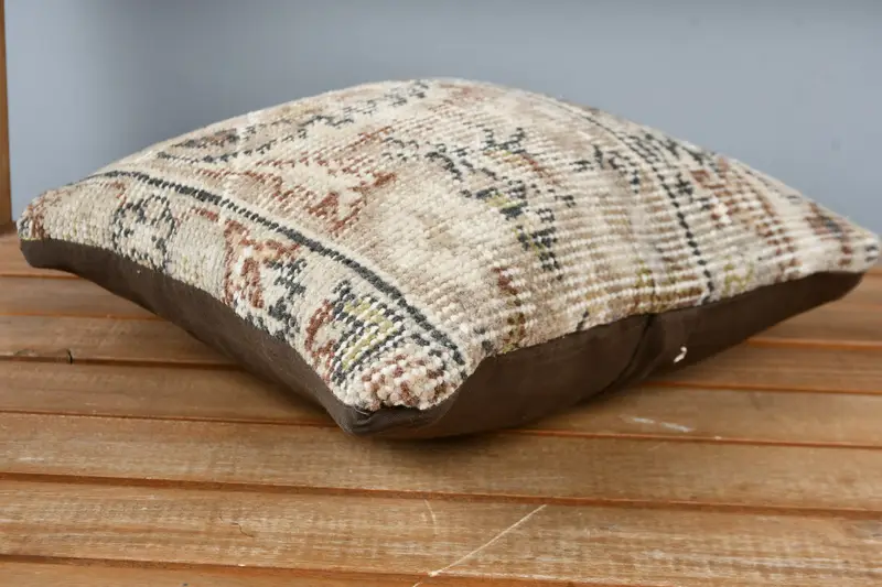 Boho Pillow Sham Cover, 12x12 Beige Cushion Cover, Authentic Cushion Case, Vintage Pillow, Cushion Case, Vintage Kilim Throw Pillow - 4