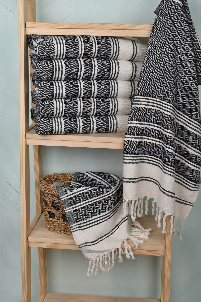 Decorative Towel, Wedding Gift, 40x18 Cotton Diamond Towel, Bathroom Towels, Personalized Gift, Bachelorette Party Decorations, Turkish Towel - 3