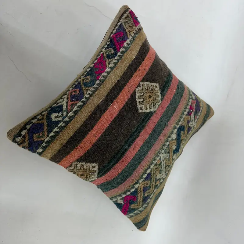 Aztec Pillow Cover, Pillow Cover, Vintage Pillow, 16x16 Green Pillow Sham, Kilim Pillow, Vintage Cushion Case, Pillow for Couch - 6