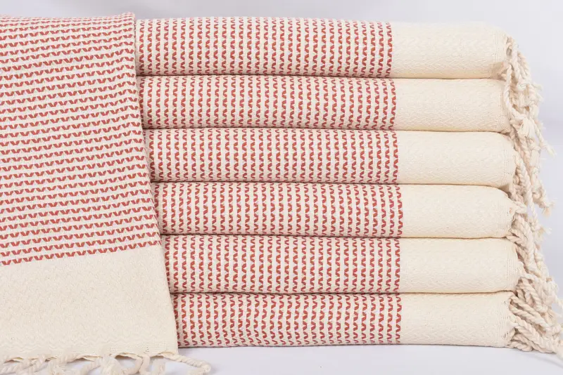 Brick Diamond Dish Towel Organic Cotton, 40x20 Inches, Beige