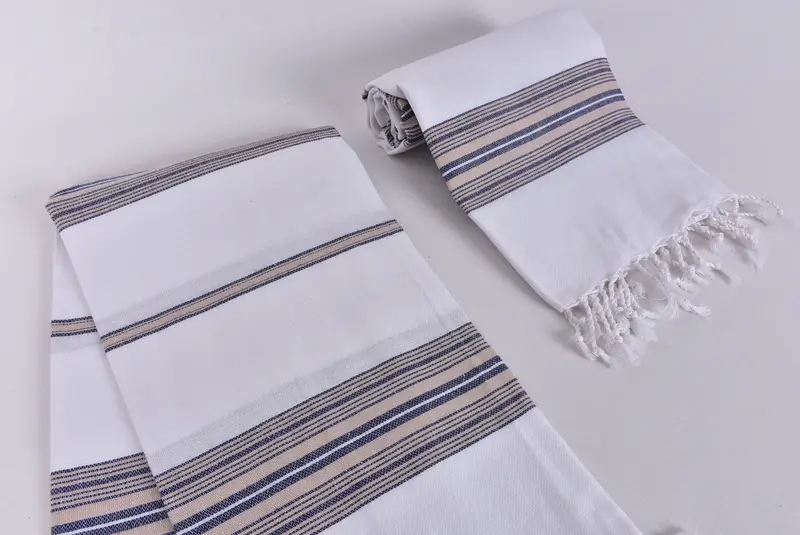 Fringed Turkish peshtemal beach towel USA, Sand-resistant towel, Bridal Party Gifts, 70x40 Cotton Striped Towel, Bridal Shower Gift, Gift For Him - 7