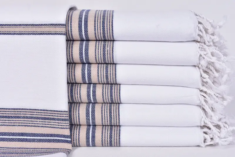 Fringed Turkish peshtemal beach towel USA, Sand-resistant towel, Bridal Party Gifts, 70x40 Cotton Striped Towel, Bridal Shower Gift, Gift For Him - 1