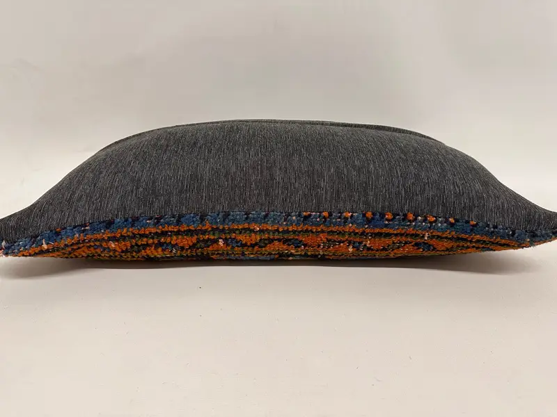 Antique Pillows, Vintage Kilim Throw Pillow, Cushion Case, Handmade Kilim Cushion, Ethnic Pillow Cover Pillow Sham, 12x24 Blue Pillow - 7