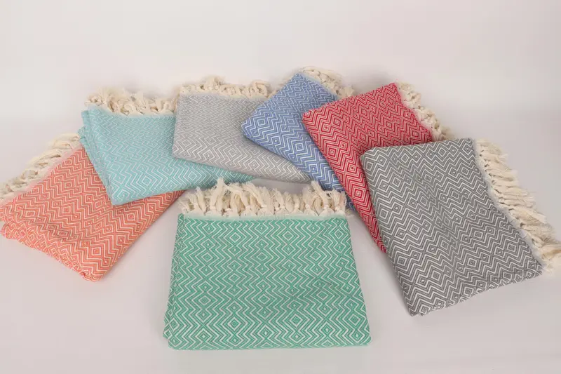 Beach towel, Spa Towel, Monogram Towels, House Warming Gift, Lightweight Turkish towel, Embroidery Towel, 70x38 Cotton Diamond Towel, Custom Towel - 3