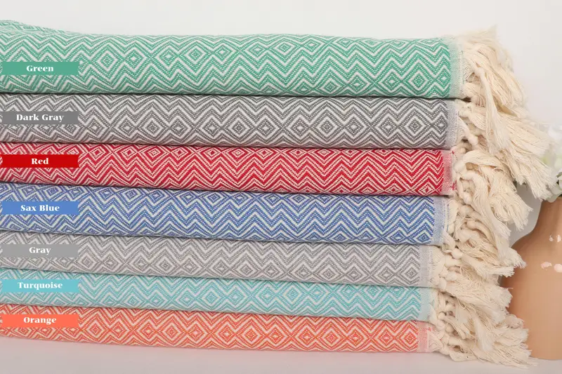 Beach towel, Spa Towel, Monogram Towels, House Warming Gift, Lightweight Turkish towel, Embroidery Towel, 70x38 Cotton Diamond Towel, Custom Towel - 1