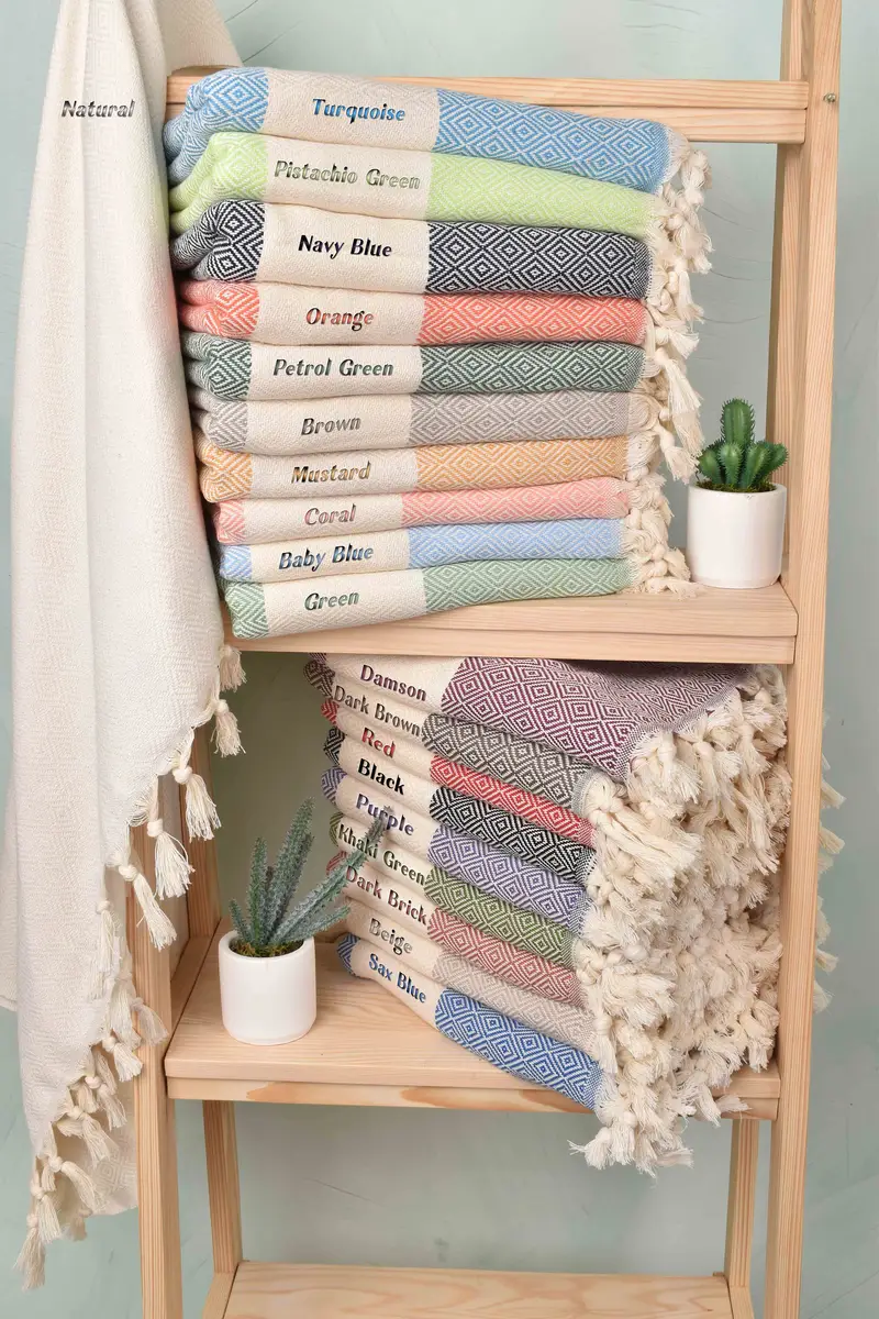 Embroidery Towels, Personalized Kitchen Towel, Spa Towel, Gift For Wedding Day, Bathroom Towels, Personalized Dish Towel, 36x20 Cotton Diamond Towel - 3