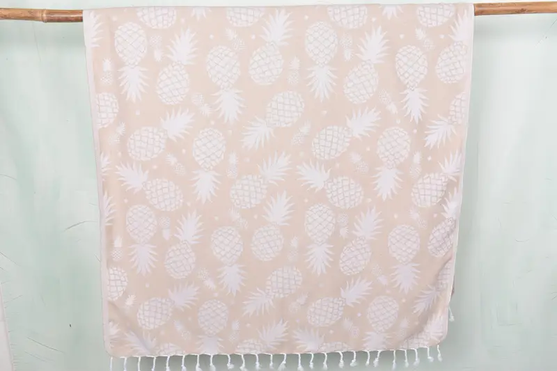 Handwoven Turkish bath towel, Best Friend Gift, Personalized Gift For Her, Monogram Beach Towel, 70x36 Cotton Pineapple Design Towel, Hammam towel - 1