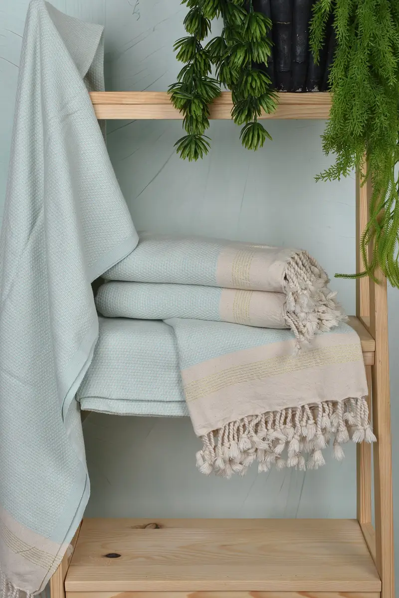 68x40 Cotton Striped Towel, Best Friend Gift Ideas, Decorative Towel, Wedding Gift, Personalized Turkish Towel, Sand-free towel, Organic Towel - 6
