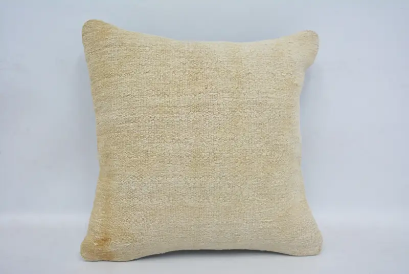 Kilim Pillow Cover, Couch Cushion, 14x14 Beige Pillow Case, Pillow for Sofa, Pillow, Patio Pillow, Bohemian Cushion Cushion, Turkish Kilim Pillow - 1