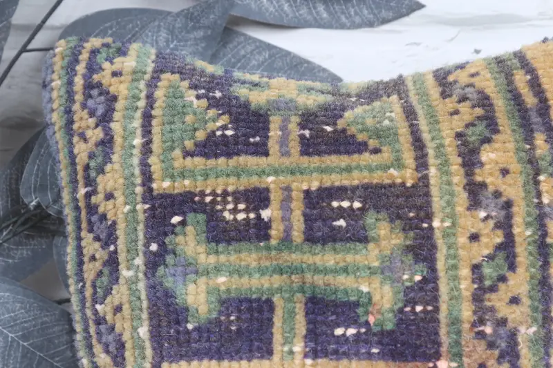 Kilim Pillow, Vintage Pillow, Pillow Sham, 12x12 Yellow Cushion Case, Kilim Pillow Cover, Authentic Cushion Cover, Turkish Rugs Pillow Case - 2