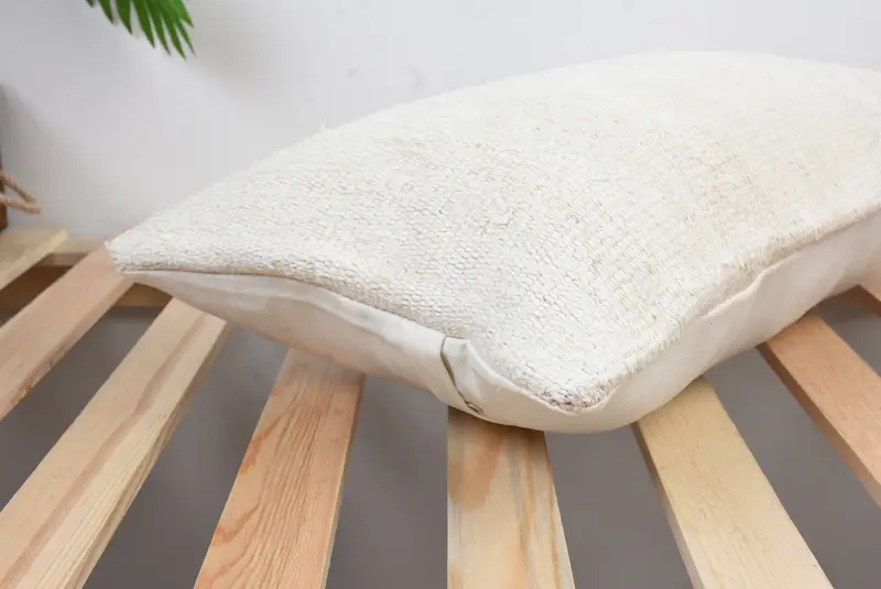 Turkish Pillow, Pillow Cover, Ethnical Kilim Rug Pillow, Bench Pillow Cover, 12x20 White Pillow, Garden Cushion Case, Boho Pillow Sham Cover - 6