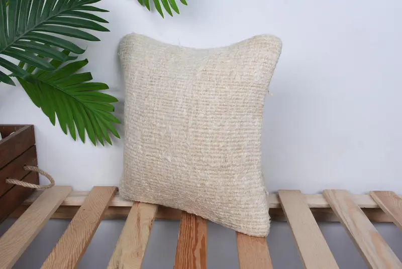 Sofa Cushion, Pillow, Turkish Kilim Pillow, Handmade Kilim Cushion, 12x12 Beige Cushion Cover, Vintage Kilim Throw Pillow, Meditation Cushion Case - 5