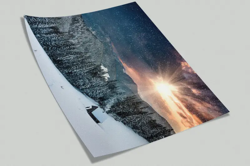Wall Paper Peel and Stick, Custom Wall Paper, Snow Wall Decor, View Wall Print, Forest Wall Poster, Bright Wall Paper, , Winter Wall Poster, - 1