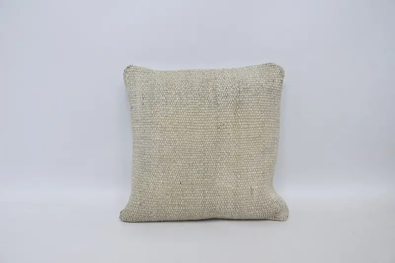 Kissenbezug, 40,6 x 40,6 cm, cremefarben, antiker quadratischer Kissenbezug - 1