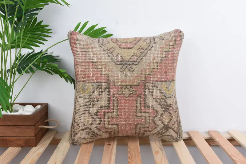 Gift Pillow, 18x18 Red Pillow Cover, Throw Kilim Pillow, Colorful Pillow Cover, Cushion Cover, Home Decor Pillow, Cotton Pillow Case - 1