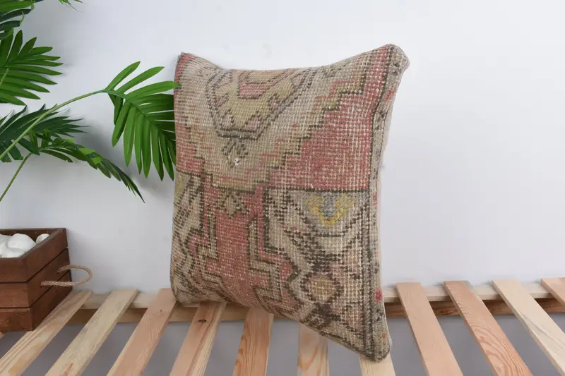 Gift Pillow, 18x18 Red Pillow Cover, Throw Kilim Pillow, Colorful Pillow Cover, Cushion Cover, Home Decor Pillow, Cotton Pillow Case - 5