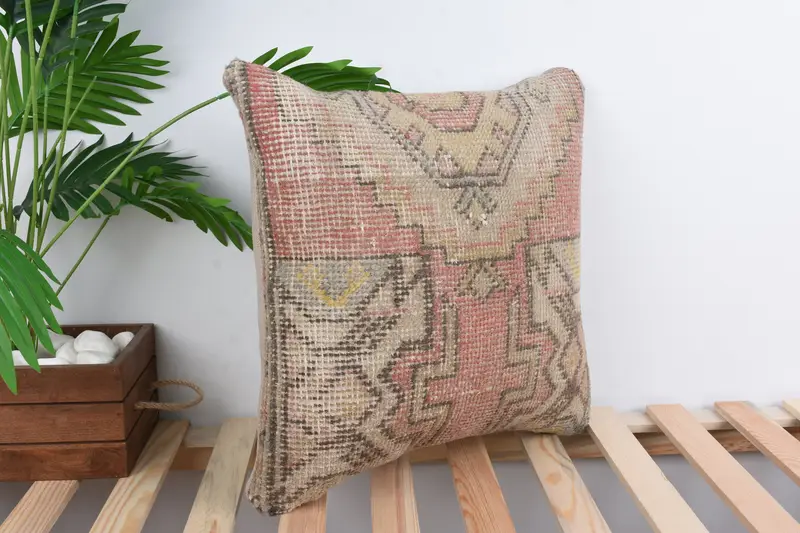Gift Pillow, 18x18 Red Pillow Cover, Throw Kilim Pillow, Colorful Pillow Cover, Cushion Cover, Home Decor Pillow, Cotton Pillow Case - 4