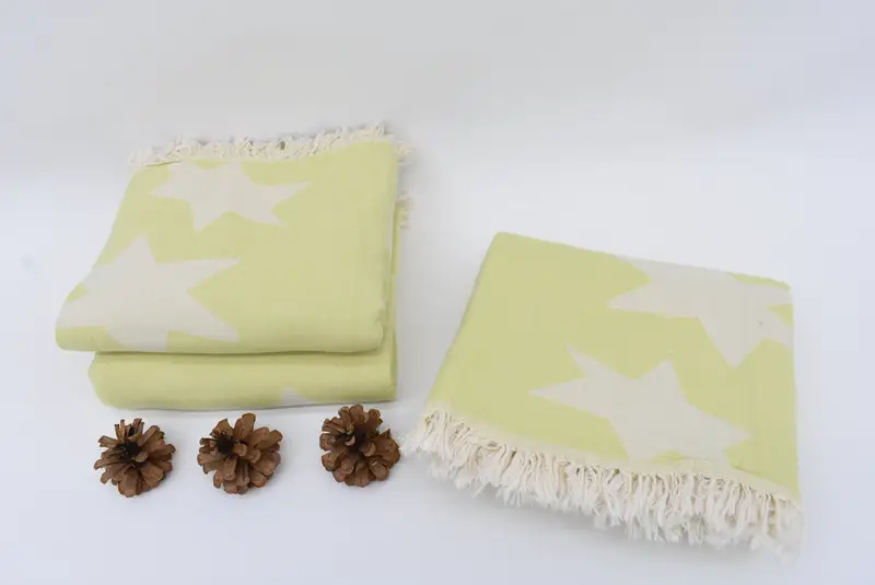 68x36 Cotton Star Design Towel, Gift Towel, Bridesmaid Gift Towel, Housewarming Gift, Bachelorette Party Gift, Authentic Turkish hammam peshtemal - 7