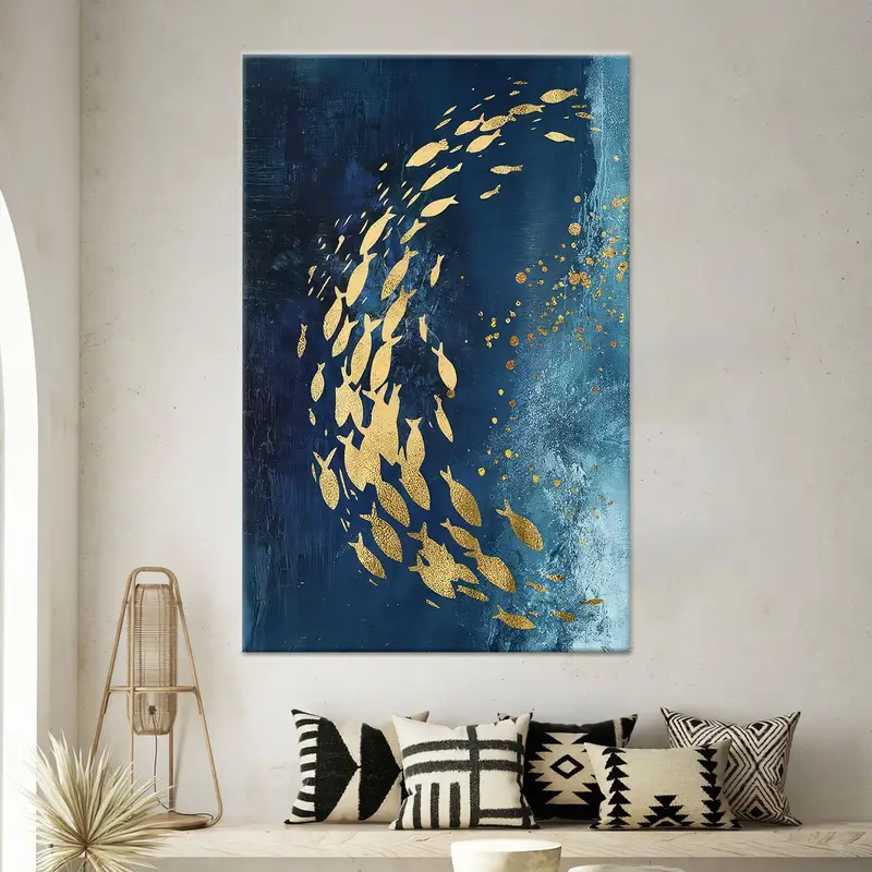 Modern Lüks Soyut Balık Kanvas Tablo Tablo - Zarif Duvar Sanatı